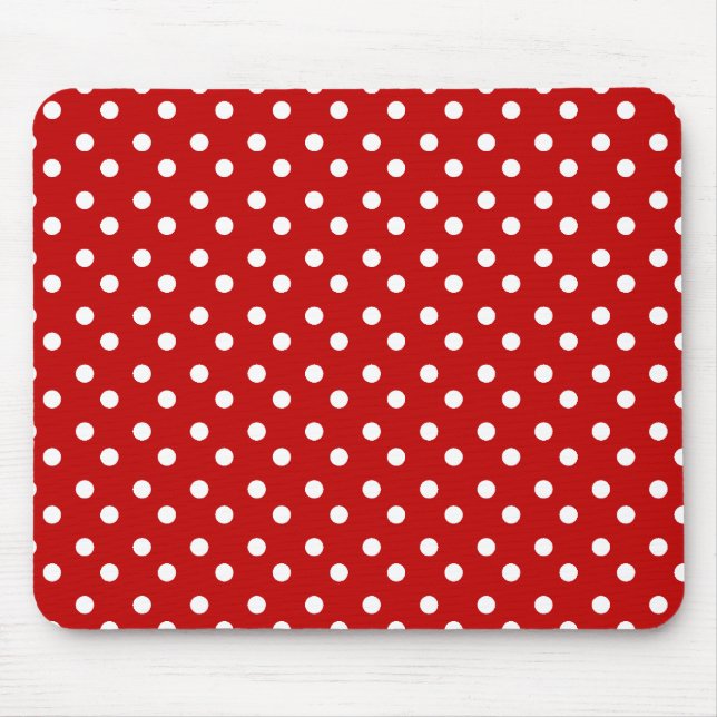 Rot und Weiß punktiert Mousepad (Vorne)