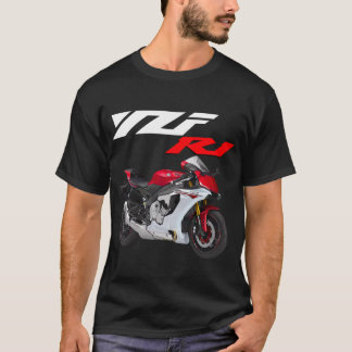 Rot und weiß R1 Sportsbike Motorrad T-Shirt