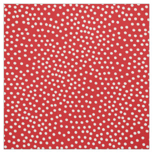Rot und Weiß Random Polka Dot Gepunktet drucken Stoff