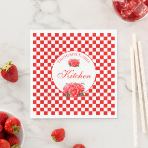 Rot und Weiß rückwärts geprüft Serviette