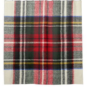 Rot und weiß Schottische Tartan kariert. Duschvorhang