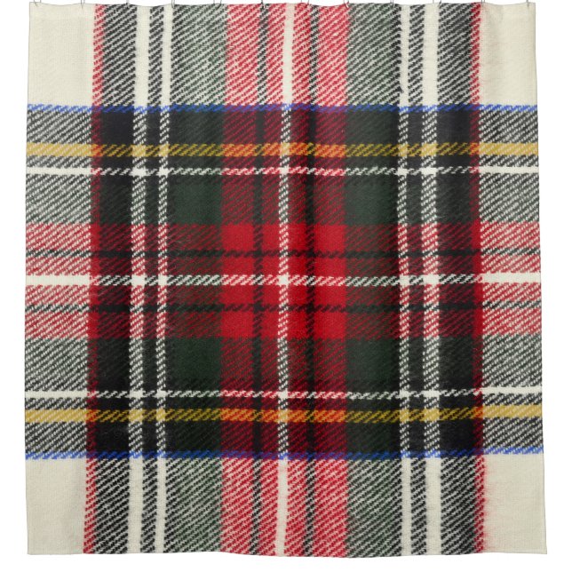 Rot und weiß Schottische Tartan kariert. Duschvorhang (Vorderseite)
