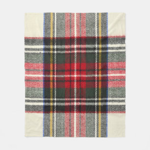 Rot und weiß Schottische Tartan kariert. Fleecedecke
