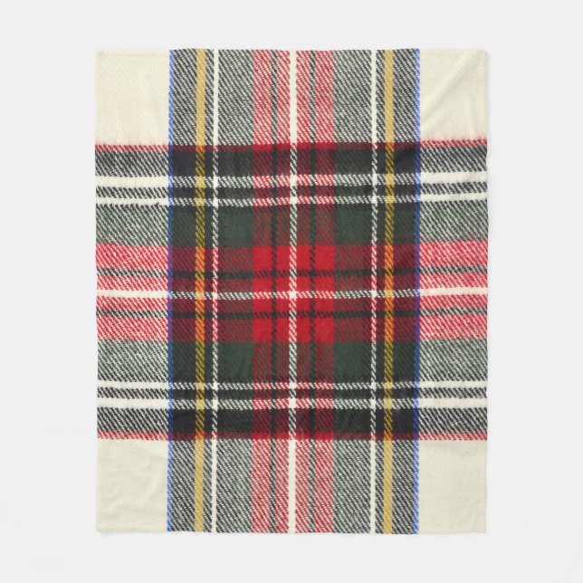 Rot und weiß Schottische Tartan kariert. Fleecedecke (Vorderseite)