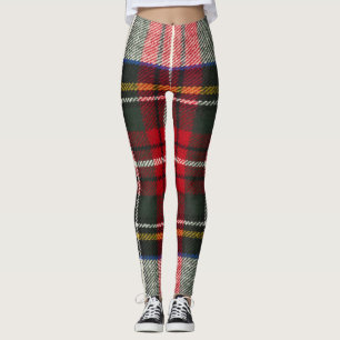 Rot und weiß Schottische Tartan kariert. Leggings