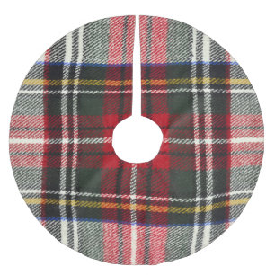 Rot und weiß Schottische Tartan kariert. Polyester Weihnachtsbaumdecke