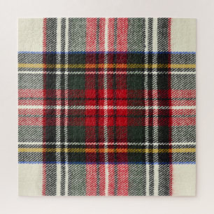 Rot und weiß Schottische Tartan kariert. Puzzle