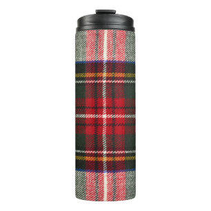 Rot und weiß Schottische Tartan kariert. Thermosbecher