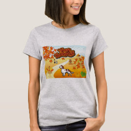 Rot und Weiß Setter Happy Thanksgiving T-Shirt