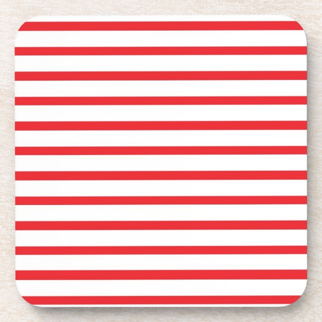Rot und Weiß Stripes Untersetzer (Vorderseite)
