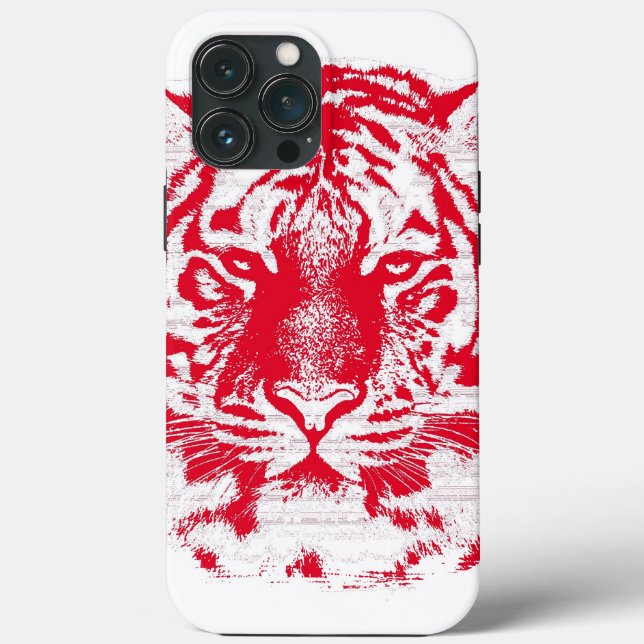 Rot und Weiß Tiger Case-Mate iPhone Hülle (Rückseite)