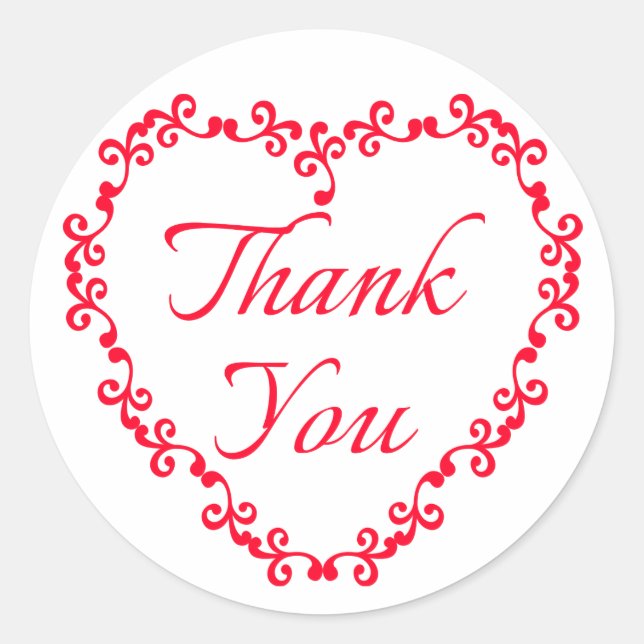 Rot und Weiß Vielen Dank für Ihre Blumenzeremonie Runder Aufkleber (Vorderseite)