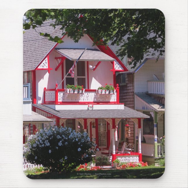 Rot und Weiß Viktorianisch - Martha's Vineyard Mousepad (Vorne)