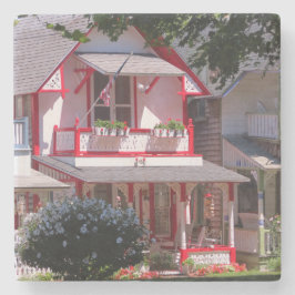 Rot und Weiß Viktorianisch - Martha's Vineyard Steinuntersetzer