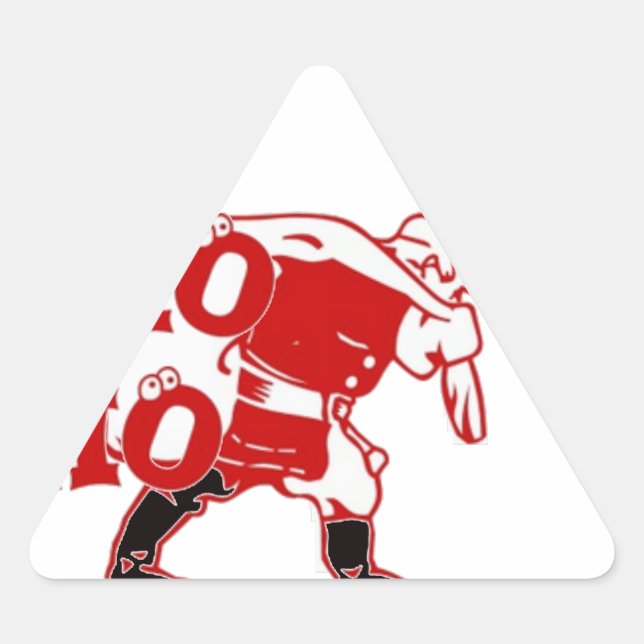 Rot und Weiß Weihnachten Spaziergang Ho Ho Ho Kuns Dreieckiger Aufkleber (Vorderseite)