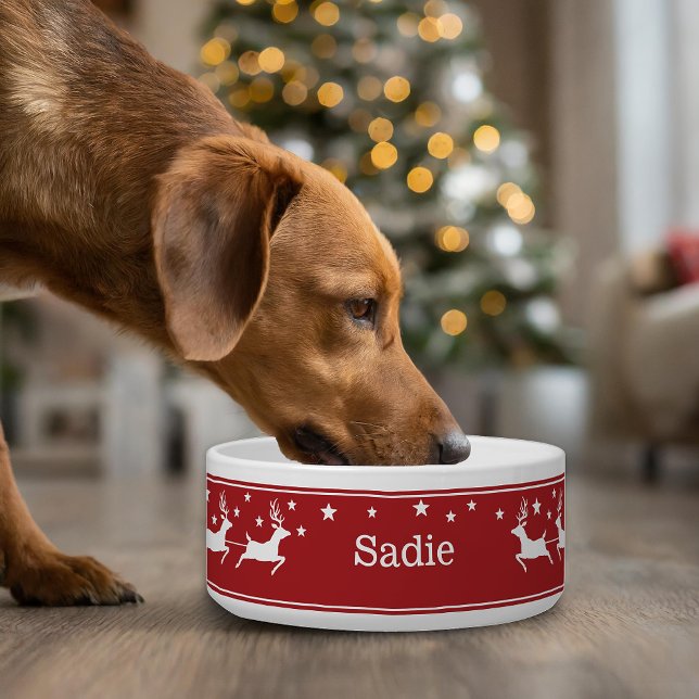 Rot und weiß Weihnachtsmann und Sterne Weihnachtsm Napf (Von Creator hochgeladen)