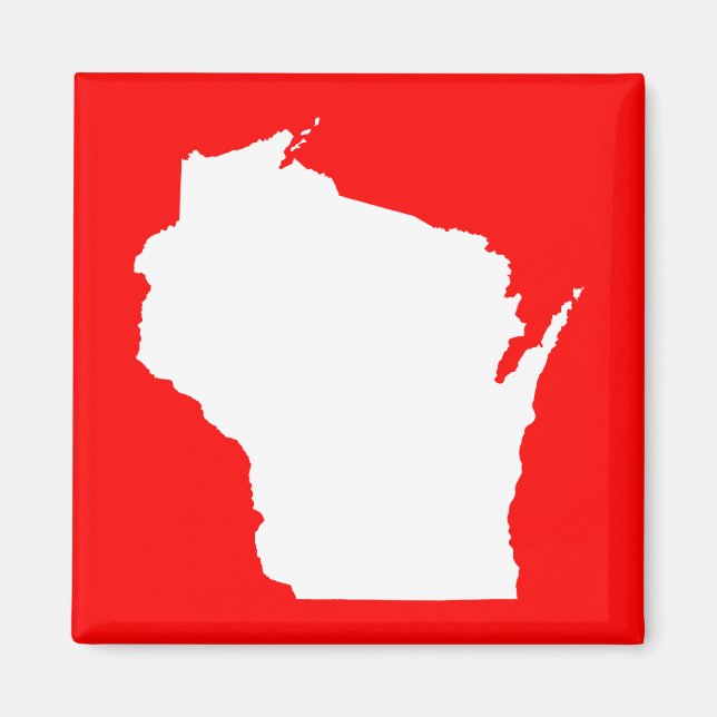 Rot und Weiß Wisconsin Magnet (Vorne)