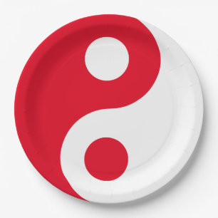 Rot und Weiß Yin Yang Pappteller