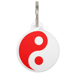 Rot und Weiß Yin Yang Tiernamensmarke
