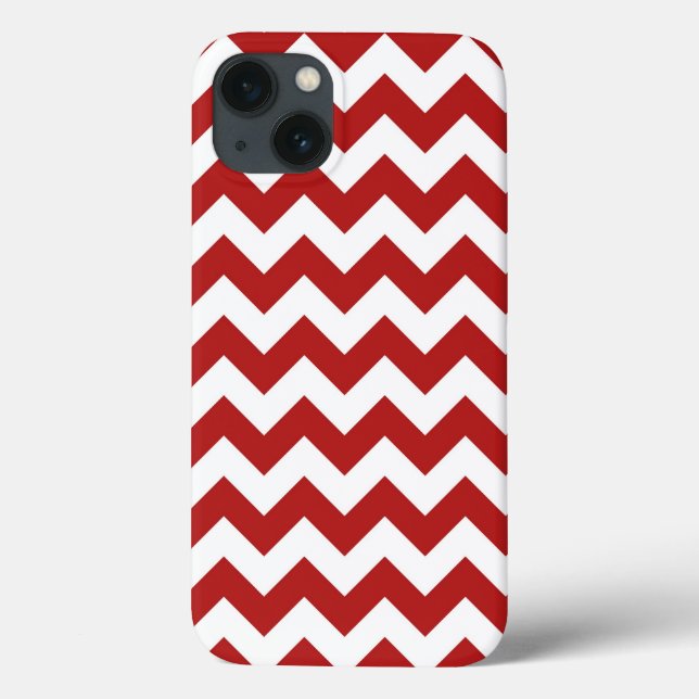 Rot und Weiß Zigzag Case-Mate iPhone Hülle (Rückseite)