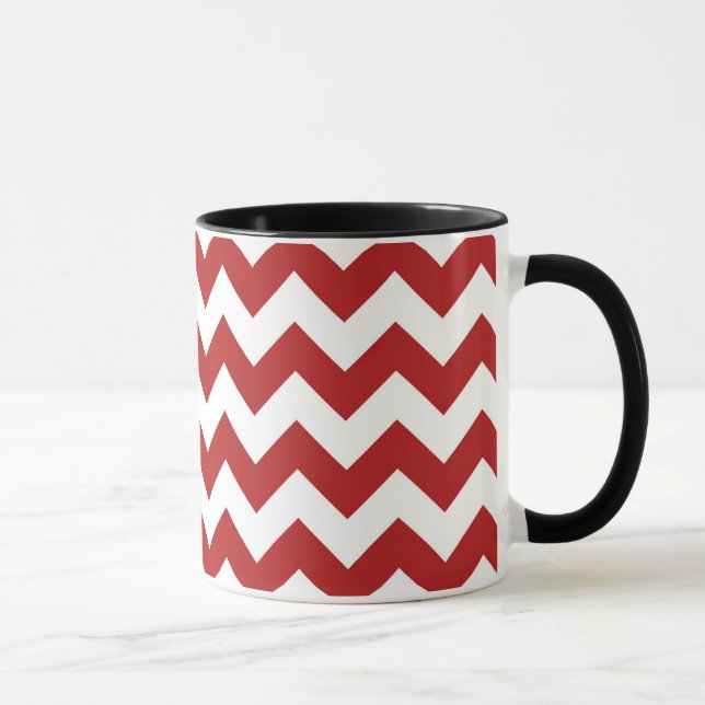 Rot und Weiß Zigzag Tasse (Rechts)