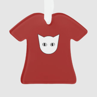 Rot-und-Weiße Katzen-T - Shirt-Verzierung Ornament