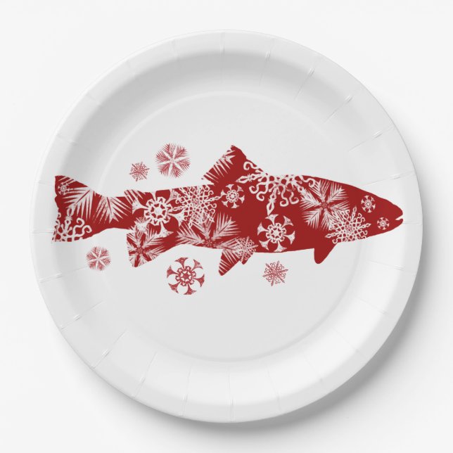 Rot-und Weißschneeforelle Pappteller (Vorderseite)