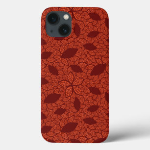 Rot verlässt Muster auf Orange Case-Mate iPhone Hülle