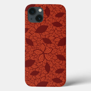 Rot verlässt Muster auf Orange Case-Mate iPhone Hülle