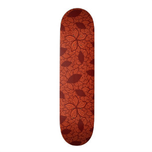 Rot verlässt Muster auf Orange Skateboard