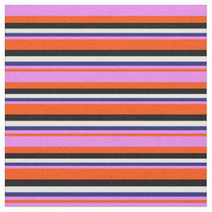 Rot, Violet, Mitternachtsblau, Weiß und Schwarz St Stoff