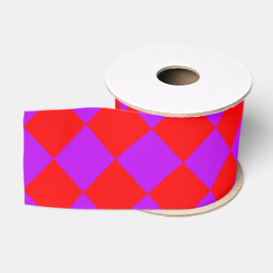Rot Violett Karo Diamant Muster Ripsband