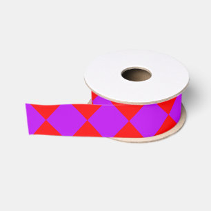Rot Violett Karo Diamant Muster Ripsband