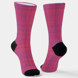 Rot Violett Karomuster Socken