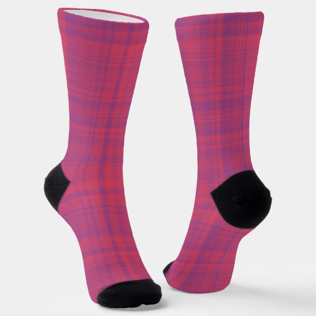 Rot Violett Karomuster Socken (Gewinkelt)