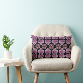 Rot-violett Lotus 'Buntglas'-Look Lendenkissen