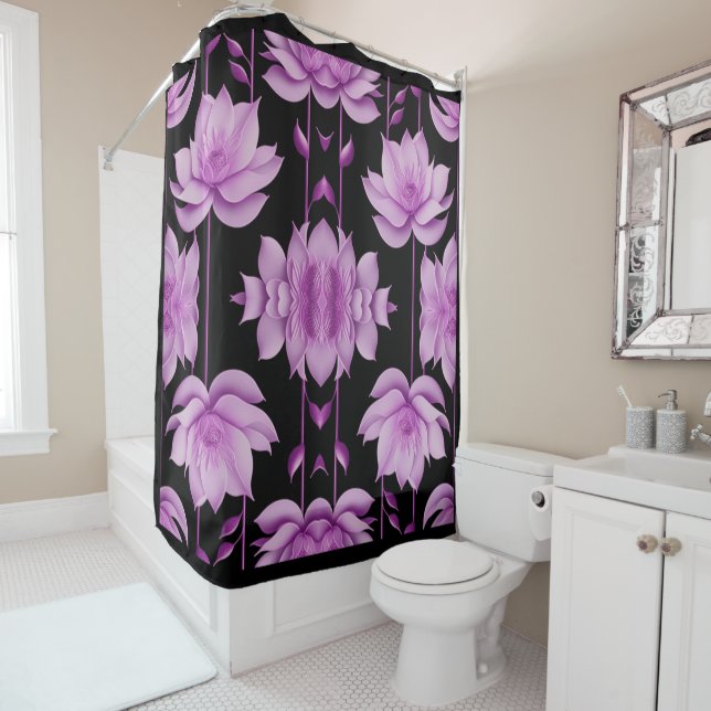 Rot-violett-Lotus Duschvorhang (Beispiel)