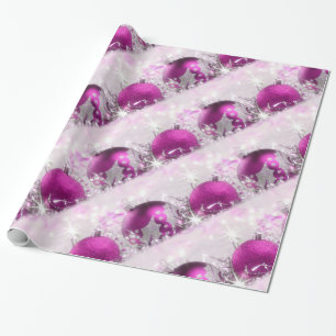 Rot-Violett und Silber Weihnachtswrapping Papier Geschenkpapier