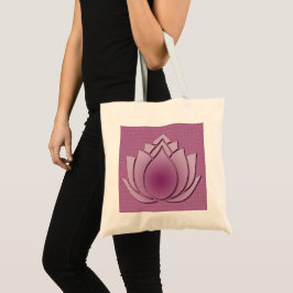 Rot-violette Lotus aus Gewirken Tragetasche