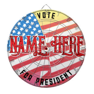 Rot WÄHLE FÜR USA PRÄSIDENT Vintage Grunge Text Dartscheibe