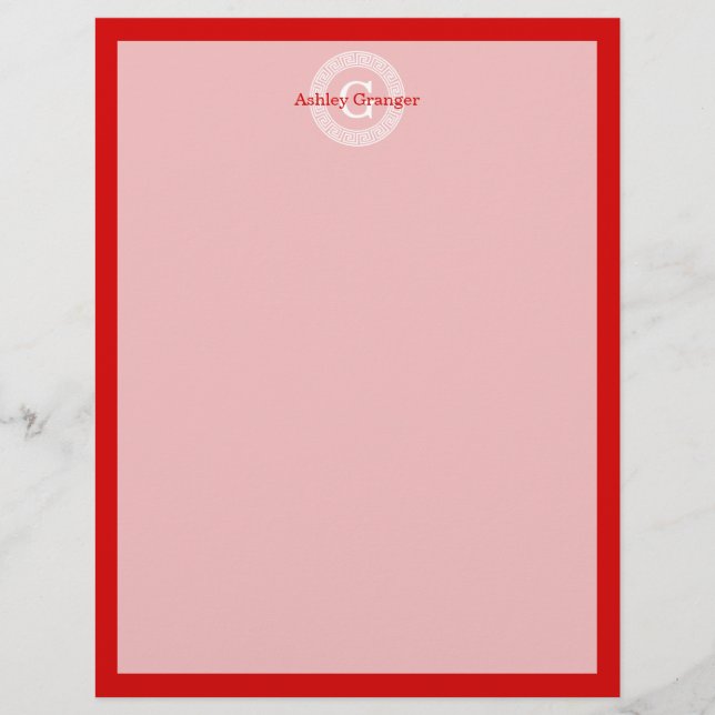 Rot, was griechischer Schlüsselrahmen, erstes Mono (Vorderseite)