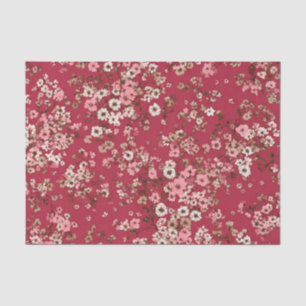 Rot weiches Pink Ditsy Pastell Boho 70er Jahre Vin Seidenpapier