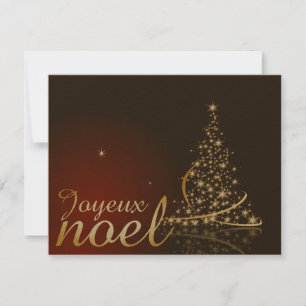 Rot-Weihnachtsmotiv mit goldenem Tannenbaum Einladung