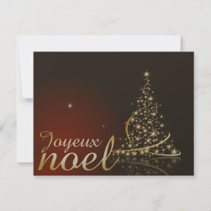 Rot-Weihnachtsmotiv mit goldenem Tannenbaum Einladung