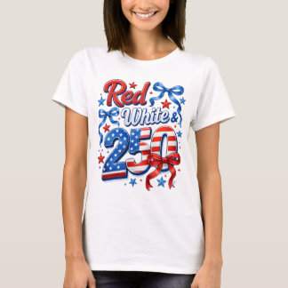 Rot Weiß & 250 Amerikanische Unabhängigkeit Patrio T-Shirt