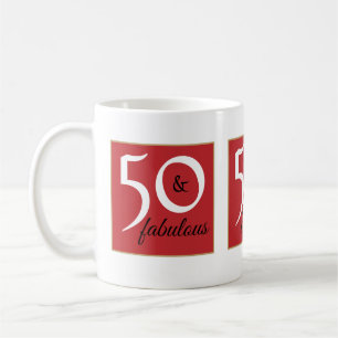 Rot-weiß 50 und fabelhafte Geburtstagsparty Kaffeetasse