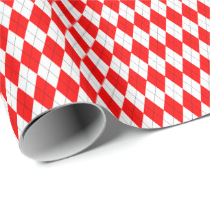 Rot-Weiß-Argyle-Geschenkpapier Geschenkpapier