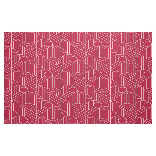 Rot-weiß Art Deco Gemustert Stoff (Fat Quarter (45,7 x 55,9 cm))