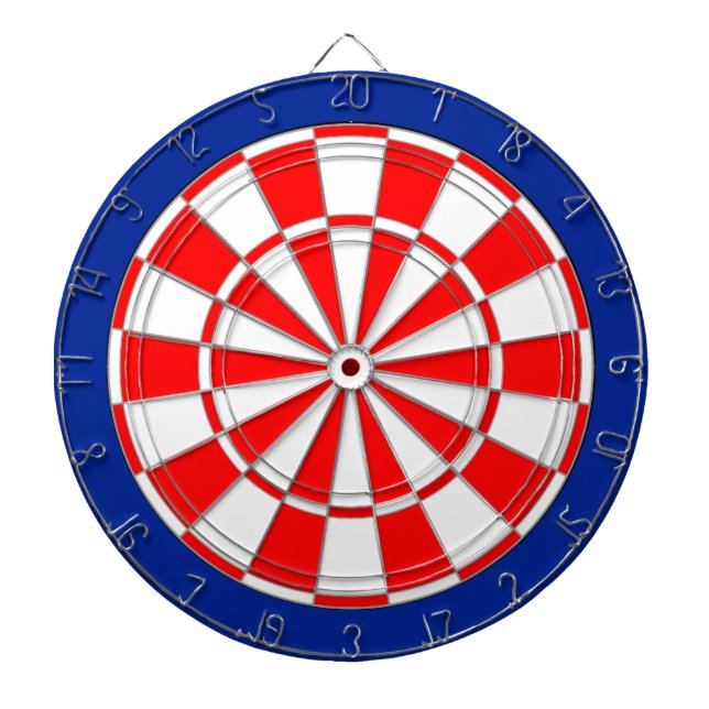 Rot & Weiß auf Blau Dartscheibe (vorne)