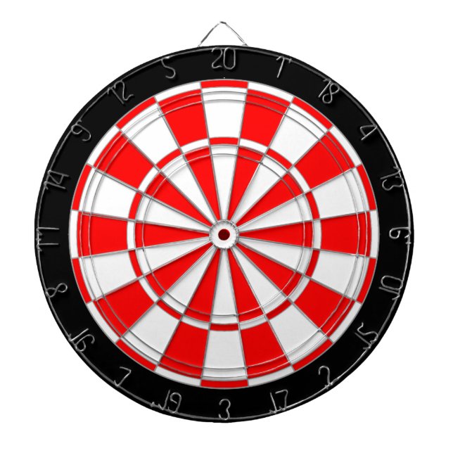 Rot & Weiß auf Schwarz Dartscheibe (vorne)